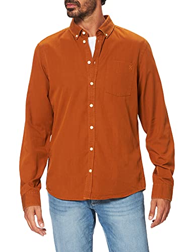 CASUAL FRIDAY Męska koszula z kołnierzem button-down, 171052/Roasted Pecan, XL