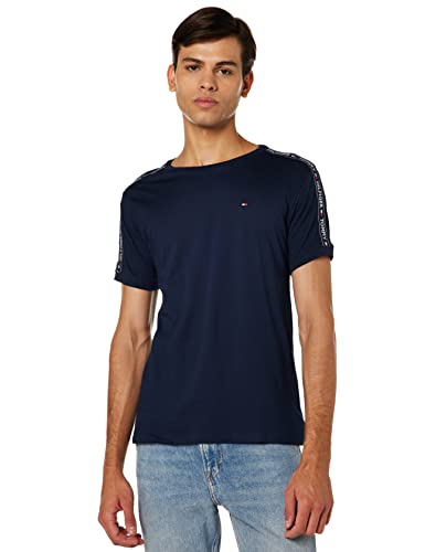 Tommy Hilfiger Męski T-Shirt, Granatowy, XL