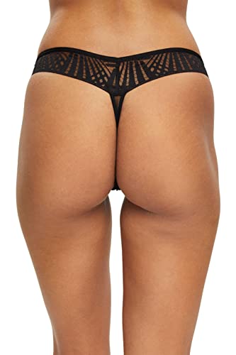 ESPRIT Bodywear Damskie stringi Seasonal LACE BRZ.Stringi, czarne, 36, czarny, 36