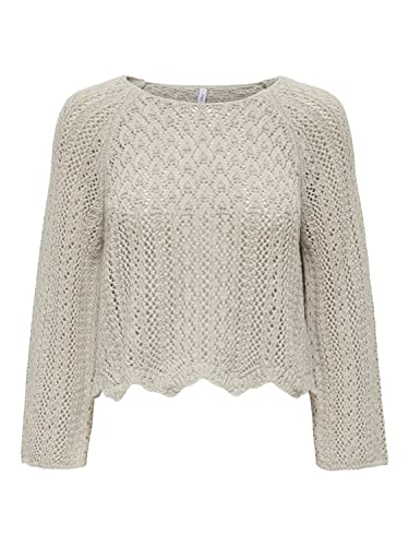 Bestseller A/S Damski sweter ONLNOLA Life 3/4 KNT NOOS, szary Feather Gray, XXXL, szary (Feather Gray), 3XL