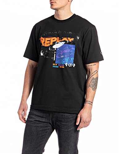 Replay T-shirt męski, 098 BLACK, S