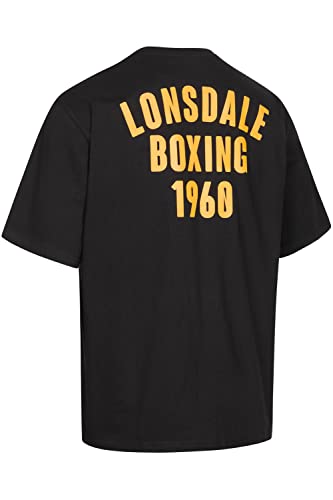 Lonsdale T-shirt męski Oversize EGLINTON, Black/Yellow, M