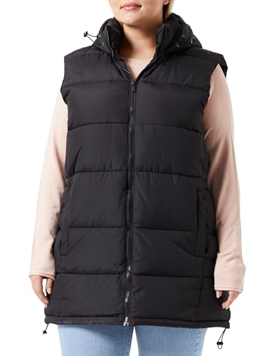 Noisy may Damska kamizelka pikowana NMNEW Aurora Hood Vest NOOS Curve, czarna, 50, czarny, 50