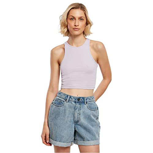 Urban Classics Damska górna część damska Cropped Rib Top, odsłonięty brzuch top z materiału żeberkowego, dostępny w 7 wariantach kolorystycznych, rozmiary XS-5XL, fioletowy, XXL