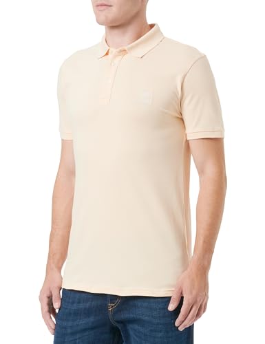 BOSS Męska koszulka polo Passenger Slim-Fit z rozciągliwej bawełny z naszywką z logo, Open Beige290, XL