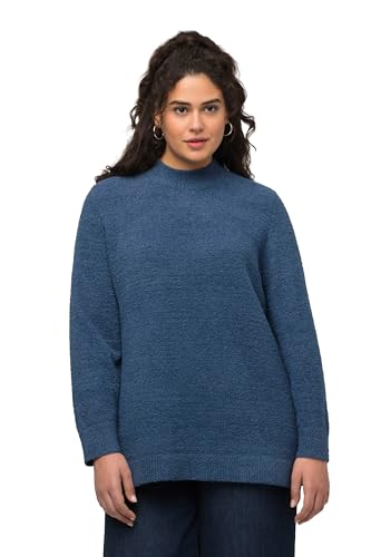 Ulla Popken Damski sweter o przytulnym wyglądzie, niebieski (Tintenblau), 58-60 duże rozmiary