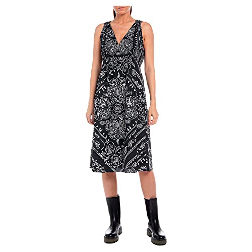 Replay Sukienka damska W9029, 010 biała/czarna, XS, 010 White/Black, XS
