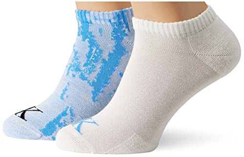 Calvin Klein Skarpety męskie Distorted Sneaker Socks, biały/niebieski (White/Blue Crush), rozmiar uniwersalny