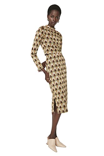 TRENDYOL Women's damska spódnica ołówkowa midi Bodycon dzianina spódnica Skirt, wielokolorowa, XS, Multi-color, XS