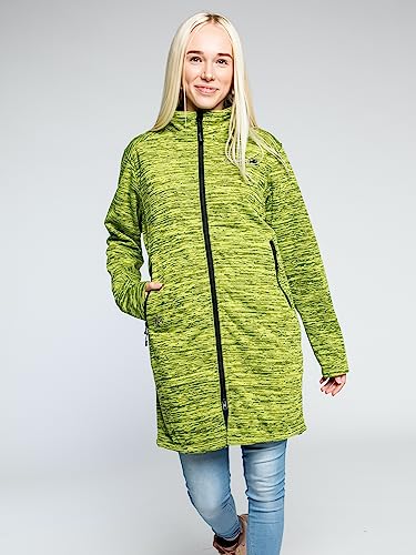 Deproc Active Damski lekki płaszcz softshellowy krótki płaszcz Windstopper kurtka softshellowa kurtka przejściowa ELMSDALE LONG II, zielony, 38