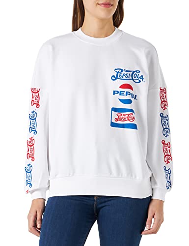 ONLY Onlpepsi L/S O-Neck Box SWT bluza damska, Jasna biel/nadruk: multi, L