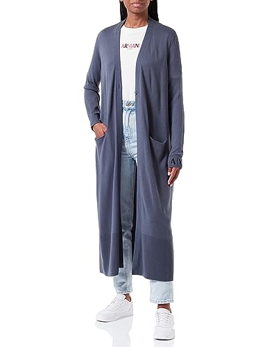 Armani Exchange Damski sweter z długim rękawem, pojedynczy guzik, logo na nadgarstku, kardigan, Racing, M