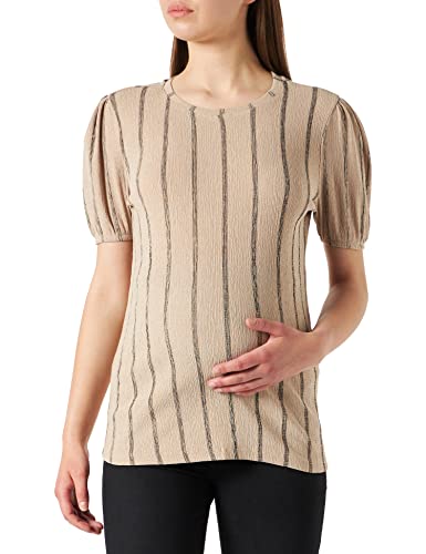 Supermom Damska koszulka z krótkim rękawem w paski, Oxford Tan - P875, 32 PL