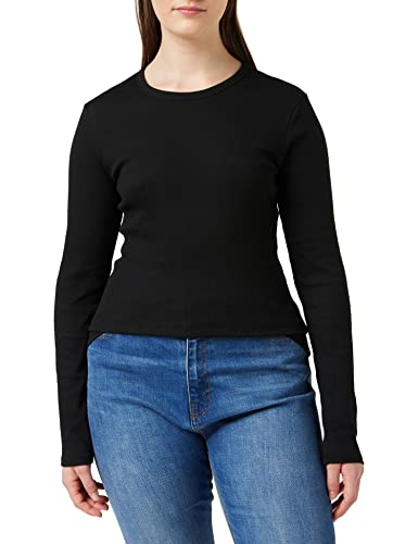 NA-KD Damska bluzka z długim rękawem, Czarny, XXS