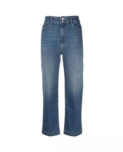 Love Moschino Damskie Spodnie Casual, M Niebieski Denim, 30