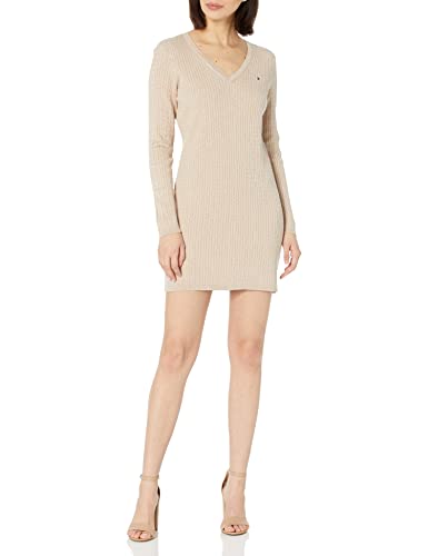 Tommy Hilfiger Sukienka swetrowa damska, Light Fawn Heather, M