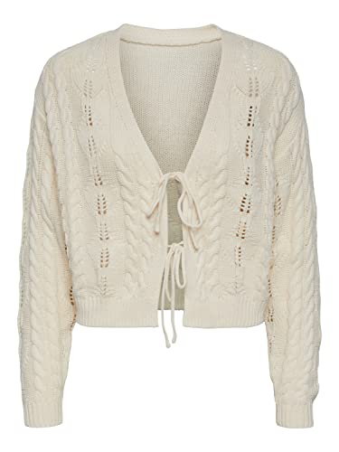 PIECES PCBLANCA LS dwustronny kardigan BC, White Smoke, S