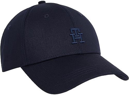 Tommy Hilfiger Męska czapka z monogramem TH, niebieski kosmiczny, jeden rozmiar, niebieski (Kosmiczny Błękit), Rozmiar uniwersalny
