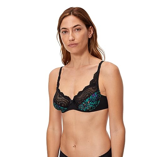 Playtex Biustonosz damski z fiszbinami z mikrofibry kwiat elegancja wsparcie i komfort x1, Winter Bloom, 80D