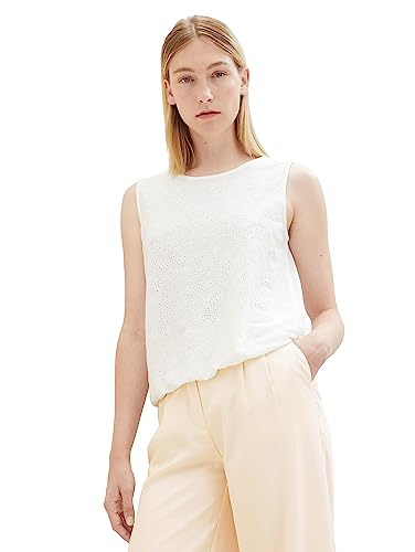 TOM TAILOR top damski ze wzorem, 10315 - Whisper White, XL