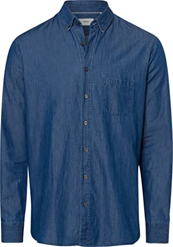 BRAX Męska koszula dżinsowa w stylu Daniel U Denim modna koszula dżinsowa, Cobalt, XXXL, kobaltowy, 3XL