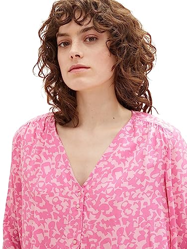 TOM TAILOR Damska bluza z wzorem, 31745 - Pink Geo Design, 36