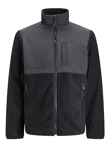 JACK & JONES Męska kurtka polarowa JJEMARVIN NOOS, czarna, L, czarny