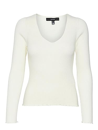Bestseller A/S Damski sweter VMEVIE LS V-Neck GA NOOS, brzoza, XXL, Birch, XXL