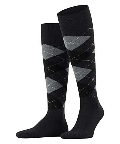 Burlington Mężczyźni Podkolanówki King M KH Trwała Organiczna Bawełna długie z wzorem 1 Para, Szary (New Grey 3985), 40-46
