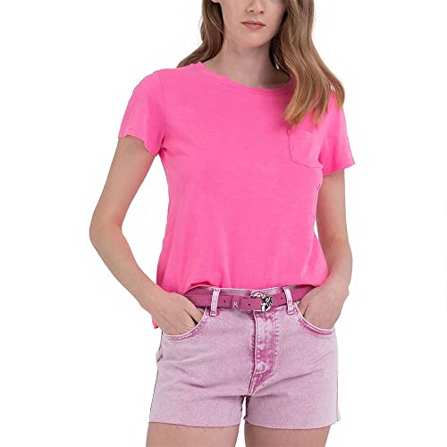 Replay Damska koszulka W3796, 817 PINK Fluo, M, 817 Pink Fluo, M