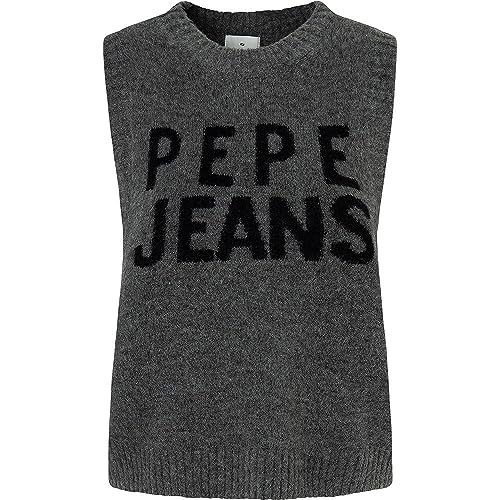 Pepe Jeans Denisse damski sweter z kamizelką, Szary (ciemnoszary Marl), M