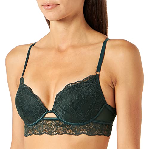 women'secret Damski biustonosz push-up, z wieloma wycięciami, ciemna czerwień kakigowa, 70C, Ciemna zieleń kakiowa, 70C