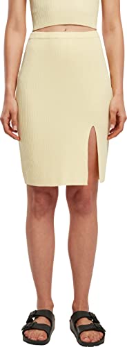 Urban Classics Damska spódnica z dzianiny z falbankami, żółta, XS