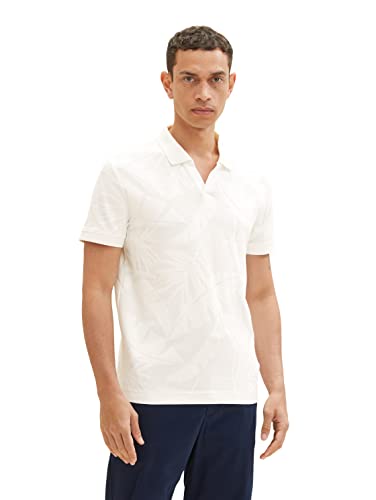 TOM TAILOR Męska koszulka polo, 1036376, biała, XXL, 10332 – Off White, XXL