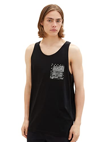 TOM TAILOR Denim Męski 1036484 Tanktop, 29999-Black, M, 2999 - Black, M