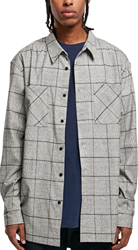 Urban Classics Męska koszula o długim kroju oversize, szara/czarna, XXL, szary/czarny, XXL