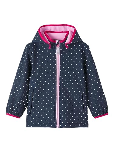 NAME IT Girl's NMFMALTA kurtka softshell DOT FO kurtka, Dark Sapphire, 110, Dark Sapphire, 104 cm