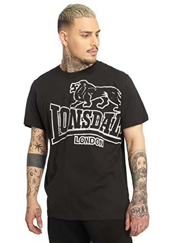 Lonsdale Męska koszulka z długim rękawem, krój regularny, czarny, 4XL
