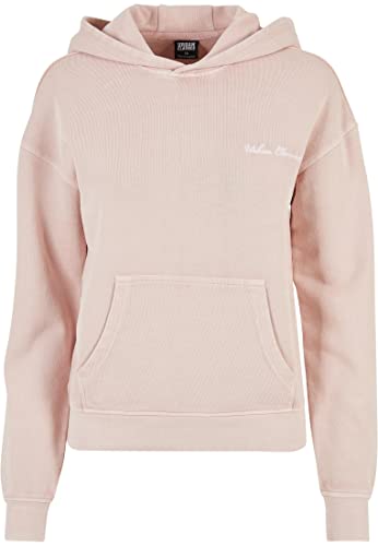 Urban Classics Damska bluza z kapturem Small Embroidery Terry, damska bluza z kapturem z bawełny, dostępna w trzech rozmiarach XS-5XL, Rosa, 5XL