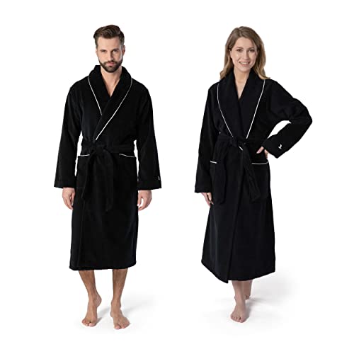 Möve Homewear Szlafrok płaszcz z kołnierzem, czarny, 5864