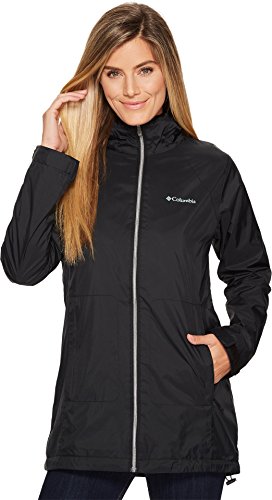 Columbia Damska kurtka przeciwdeszczowa z podszewką z tyłu, Czarny, L
