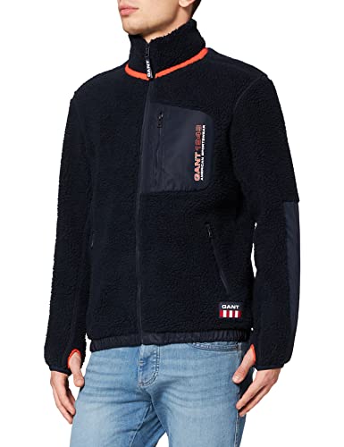 GANT Męska kurtka z dzianiny, niebieski (Evening Blue), S