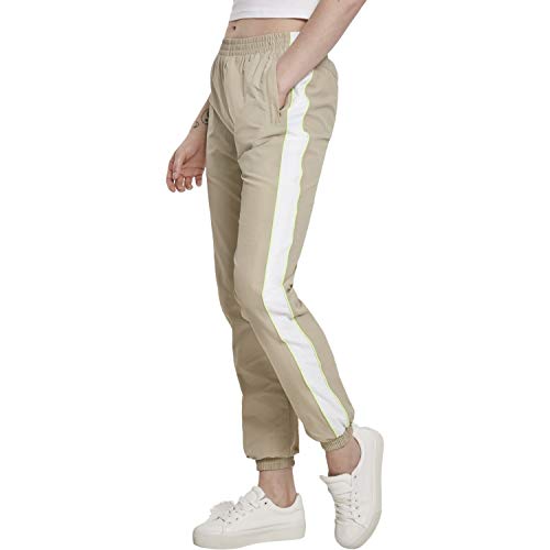 Urban Classics Klasyczne spodnie damskie Piped Track Pants, Concrete/Electriclime, XXL