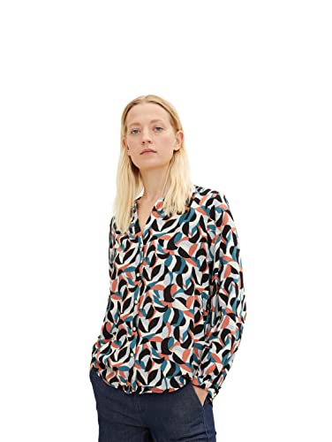 TOM TAILOR Damski bluzka ze wzorem 1034017, 30666 - Big Abstract Shapes Design, 34
