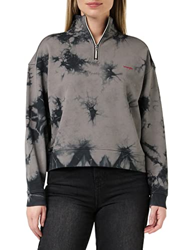 Wrangler Bluza damska z zamkiem błyskawicznym do połowy długości, czarna, rozmiar XL