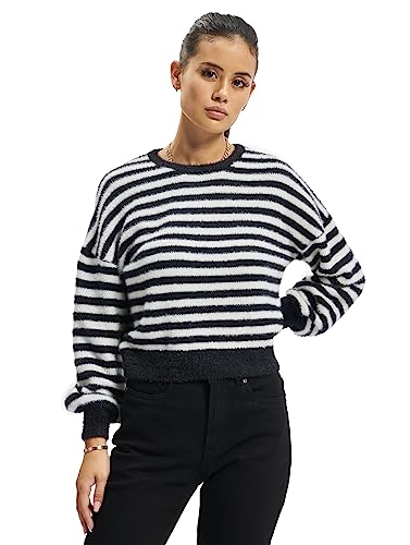 ONLY Onlpiumo L/S Cc KNT sweter damski, Czarne/paski:w. Egret, XS