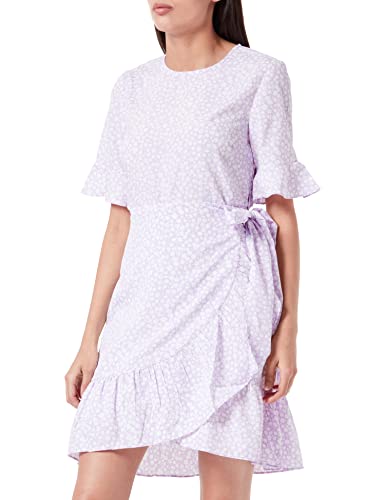 VERO MODA Sukienka damska VMHENNA 2/4 O-Neck Short Dress NOOS, Purple Rose/Aop: mini Henna Vic, M