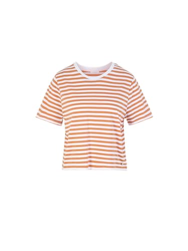 Tamaris damska koszulka arna, Dusty Orange/Bight White Striped Tee, XXL