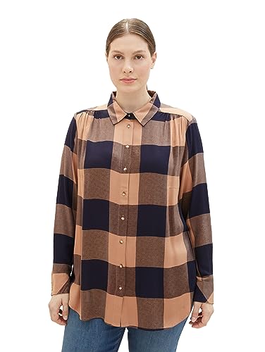 TOM TAILOR Damska bluzka plus size, 32423 – Blush Navy Check Woven, 46