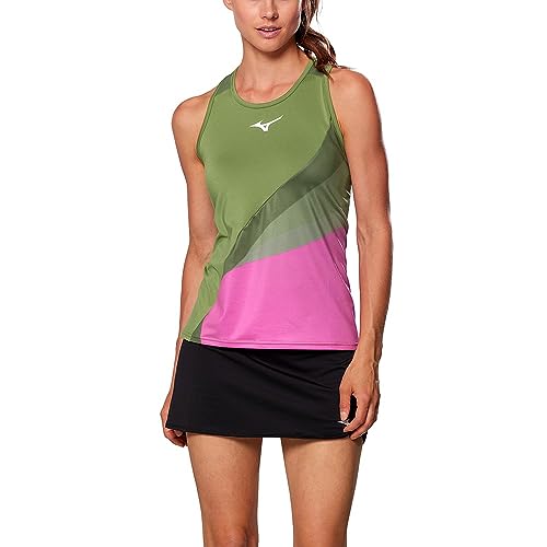 Mizuno Damska koszulka bez rękawów z nadrukiem, Calliste Green, L